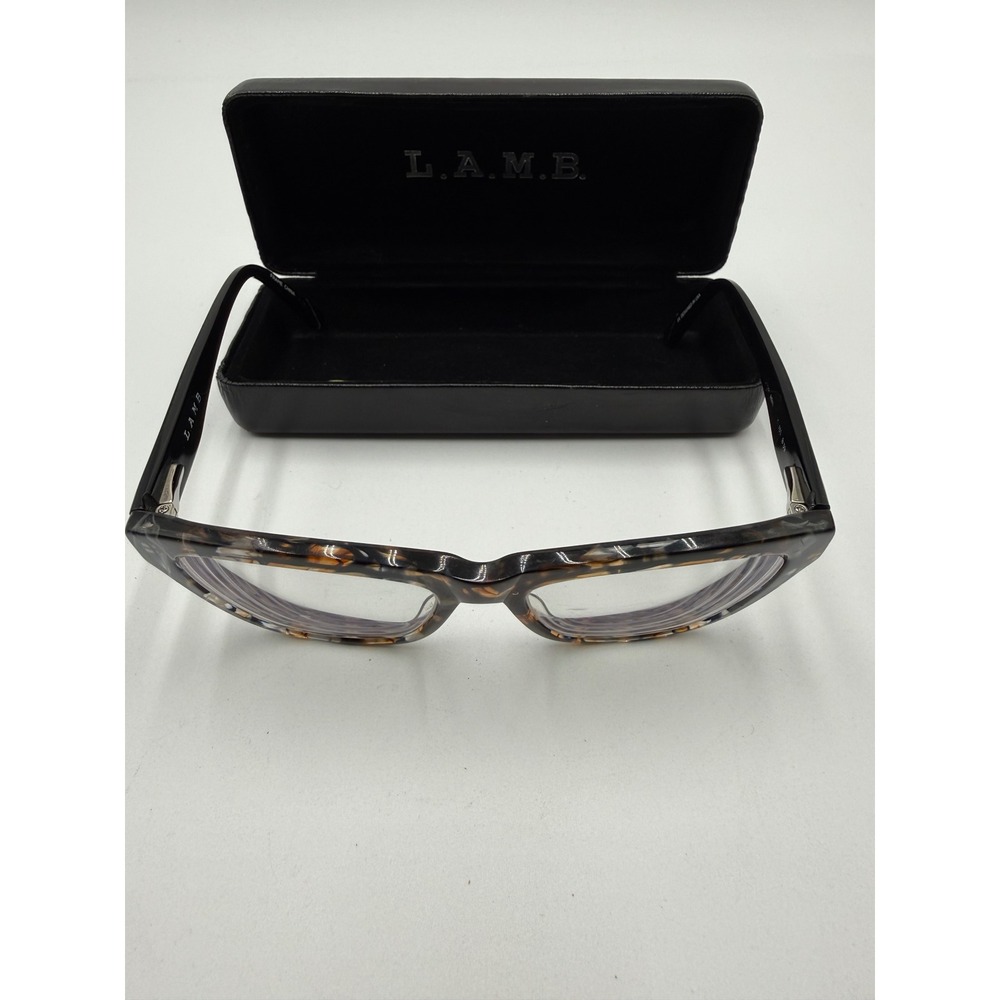 L.A.M.B. Eyeglasses Women 52-16-135 Brown Tortoise Excellent Cat Eye LA009 BRN